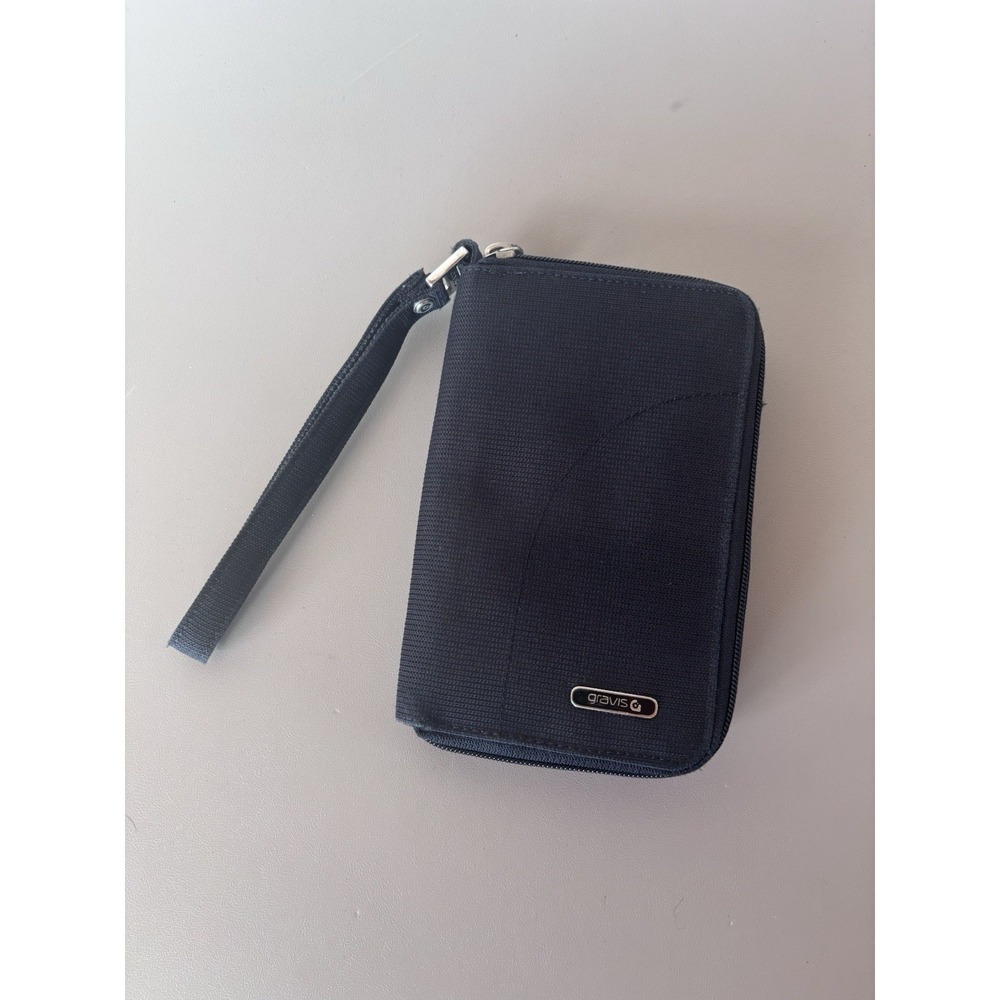 Gravis Women's Wallet‎ Double Zip Around Wristlet 7x4.5" Black Canvas